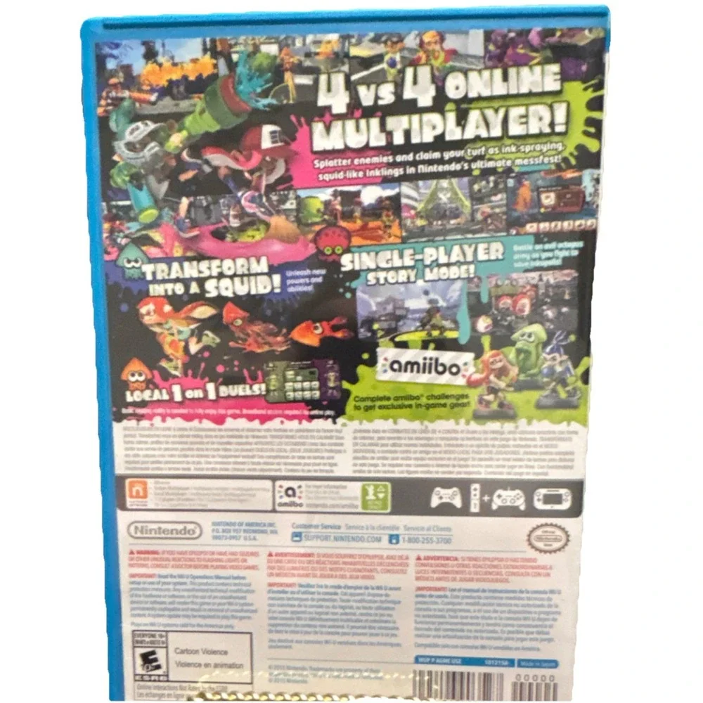 Nintendo Wii U Splatoon 2015 Complete Case Manual Multiplayer Untested Used